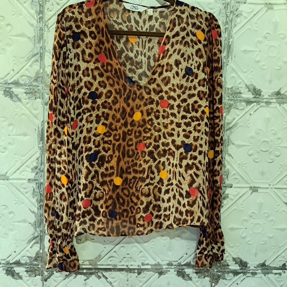 &other stores Paris Atelier Ruffled Sleeve Animal Print Top - Picture 10 of 10